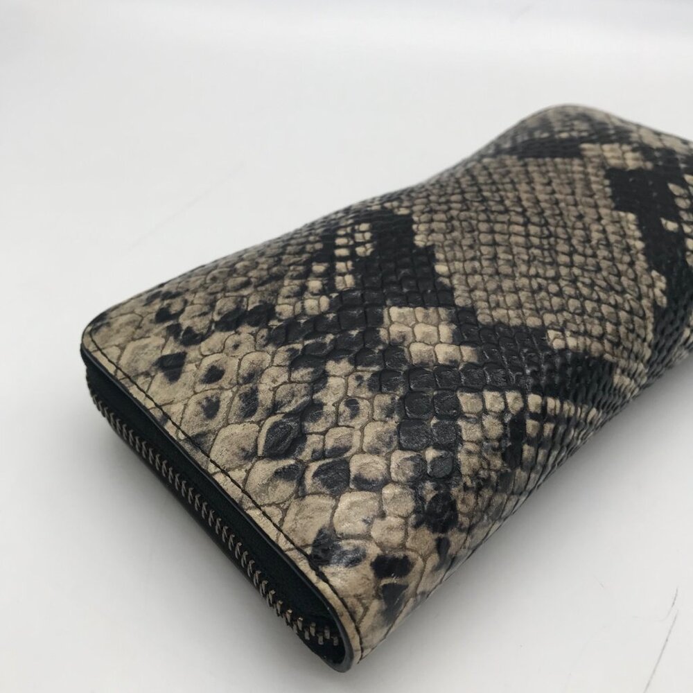 Coach Beige Python Embossed Leather Accordion Zip… - image 8